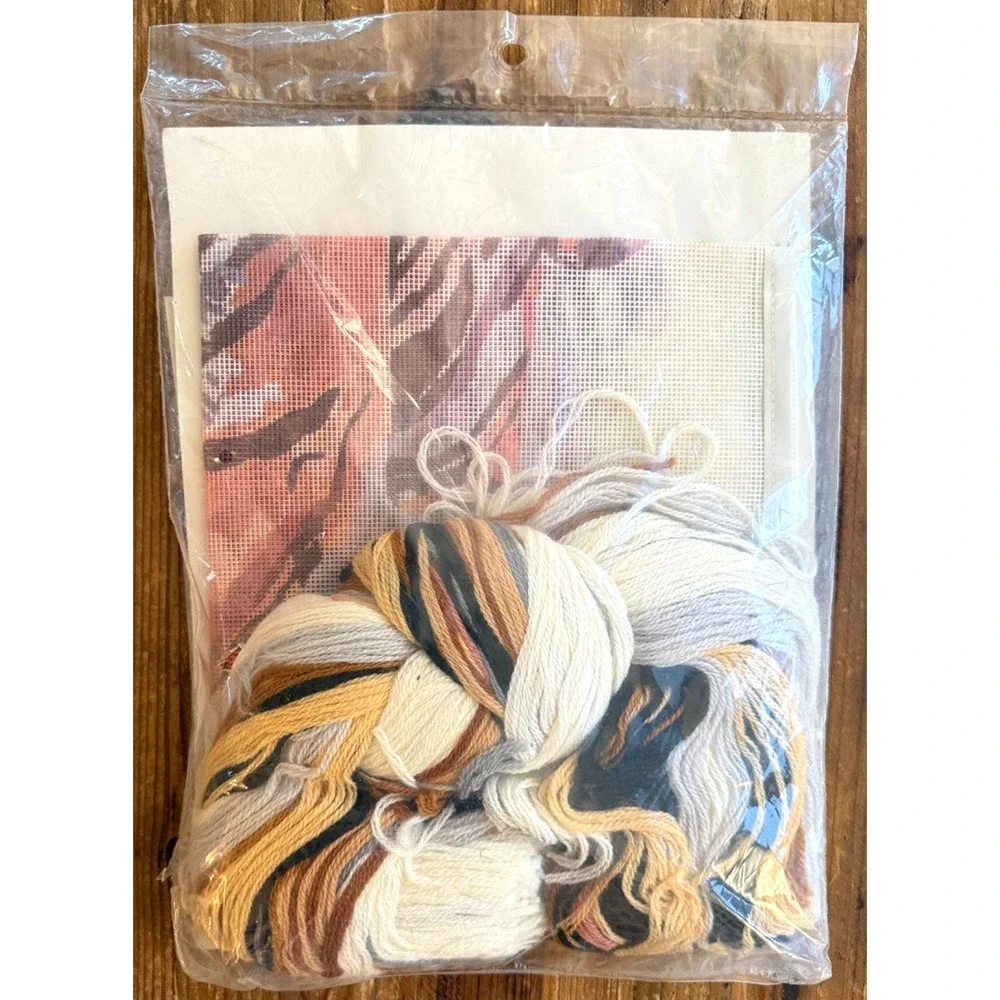 Candamar Tiger Walk Longstitch Needlepoint Kit 30207 Vintage 1981 Cat NOS Sealed